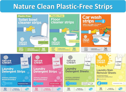 Nature Clean Non-Toxic Laundry Detergent Sheets, Unscented, 32 Counts, Eco Friendly