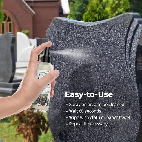 KleanLogik 2-Pack Headstone Cleaner For Graves & Memorials, Tombstone Cleaner Solution Removes Dirt & Plant Growth