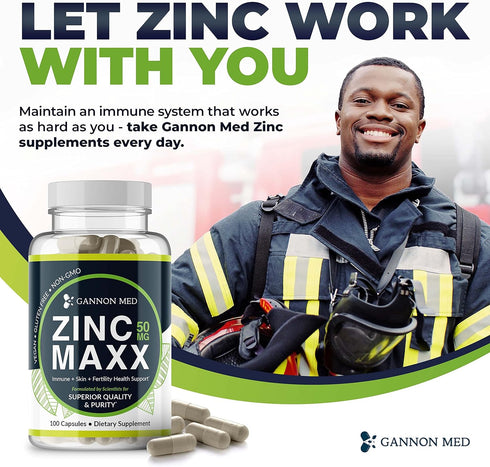 Zinc Maxx 100 Capsules, Zinc Gluconate Immune Booster for Skin Care and Reproductive Health, 3+ Month Supply