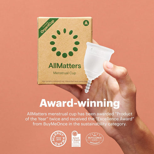 OrganiCup Menstrual Cup by AllMatters – Size B, Soft and Flexible, Superior to Pads & Tampons, Made in Germany.