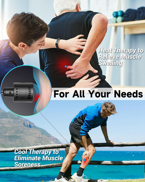 LARKFIT 1 Pack Massage Gun Head, Heat and Cool Massager for Muscle Pain Relief Essential Oils Deep Tissue Massage Gun