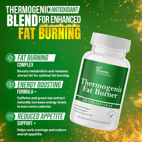 Dr Vitamin Thermogenic Fat Burner | 60 Capsules - Brazilian Lean, Weight Loss Pills for Women, Waist Trimmer & Bloating