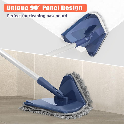 JEHONN Wall Cleaner Mop with Long Handle, 3-in-1 Ceiling Cleaning Tool with 6 Replacement Microfiber Pads