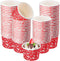 Nuanchu 100 Pack 9 oz Red Bandana Paper Ice Cream Cups, Disposable Dessert Bowls for Cowboy Birthday Party