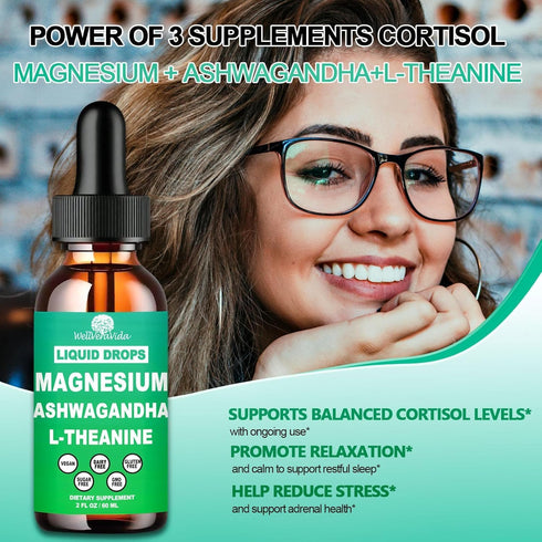 Ksm-66 D3 K2 B6, Cortisol Supplements for Women & Men, Cortisol Calm Detox Manager Reducer w. Magnesium Ashwagandha