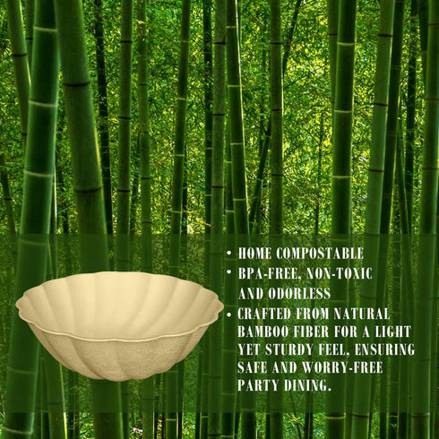 Hasdock 18 Count 16OZ, Macaron Color Sturdy Waterproof Disposable Petal Bowl Biodegradable Plant Fiber Tableware