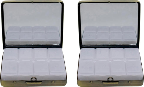 Set 2 (7-Day) of Metal-Plated Weekly Pill Box Case & Portable Medicine Organizer (Antique Brass Victorian)