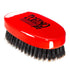 Torino Pro Wave Brush, Medium Hard Oval Palm/Military Bristle Brush for 360 Waves - Red
