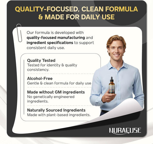 NURAFUSE 1670mg 2 OZ (60ml) Organic Tribulus, Maca Root, Panax Ginseng, Ashwagandha Liquid Drops per Serving, Ultra