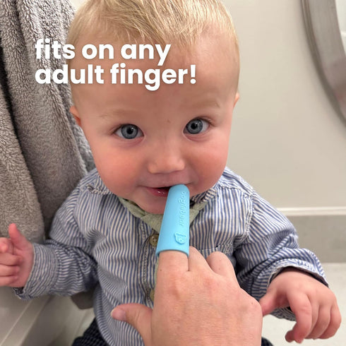 oogiebear Baby Finger Brush & Tongue Scraper, Soft Silicone, BPA-Free, Gentle Oral Care for Infants