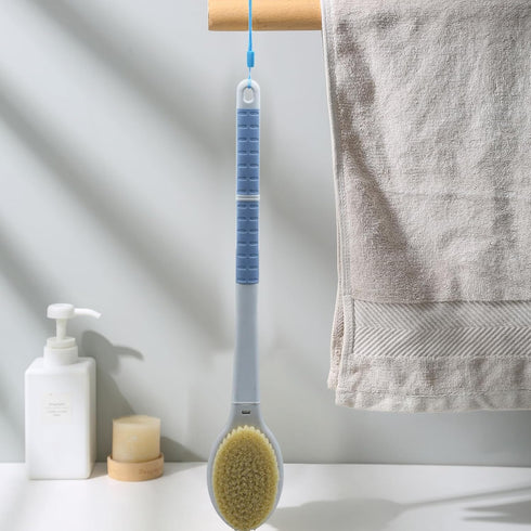 Shower Brush with Soft and Stiff Bristles, 20.5" Extra Long Handle Dual-Sided Back Scrubber Bath Brush