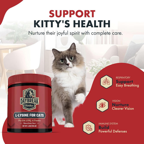 L-Lysine Powder Supplement for Cats & Kittens, 900 mg
