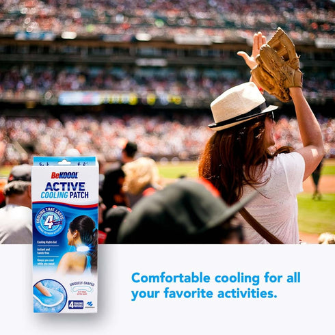 BeKoool Active Cooling Patch, 4 Count for Cooling Relief During Mild to Moderately Strenuous Activities