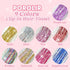 POROLIR Clip in Hair Tinsel Kit, 6Pcs 20 Inch Glitter Fairy Hair Extensions, Heat Resistant Sparkly Strands (Gold Pink)