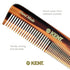 Kent A OT Double Tooth Hair Pocket Comb, Small Fine/Wide Tooth for Hair, Beard, and Mustache Grooming