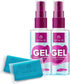 Gel Lens Cleaner Kit, (2) 2oz Eye Glasses Cleaner Gel Spray + (2) Microfiber Cleaning Cloths, Safe for All Lenses (4oz