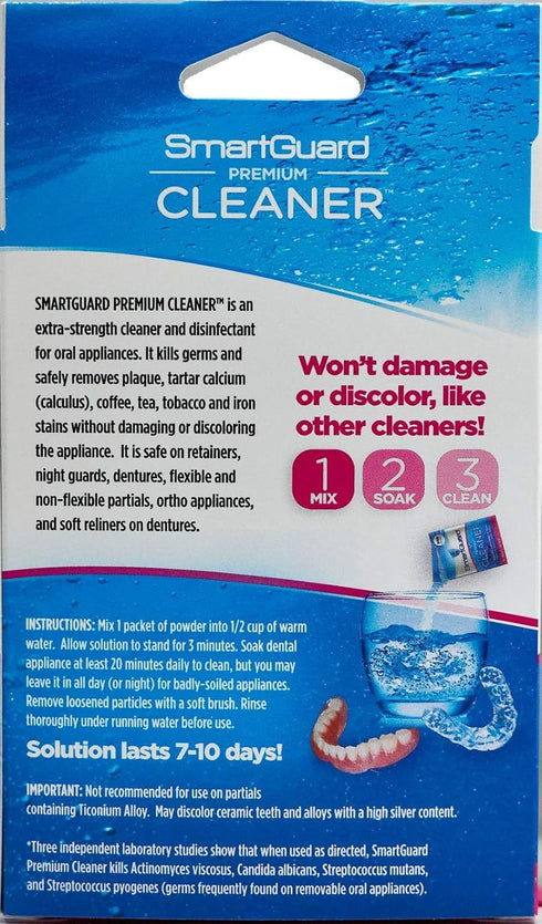 Premium Cleaner Crystals & Cleaning Case -(110 Cleanings)- Removes Stain, Plaque, & Bad Odor from Clear Braces, Dentures, Night Guards, Mouth Guard, & Retainers.
