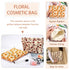 2Pcs Daisy Flower Makeup Bag, Large Floral Cosmetic Pouch Set for Women, Portable Toiletry Bag