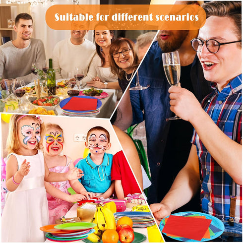 Medanera 400 Set 7 Inch 9 Inch 10 Pcs Colorful Paper Plates Tableware Includes and Rainbow Disposable Paper Plate