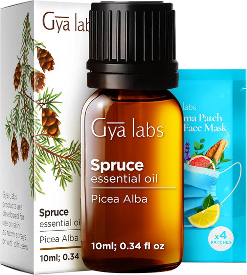 Set Set 2x0.34 oz Spruce Essential Oil for Diffuser & Spikenard Essential Oil for Hair - Aromatherapy Grade Essential