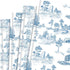 Bolsome 12Pcs French Style Wrapping Paper, Blue White Vintage Village Printed Gift Wrap Paper for Wedding Birthday DIY