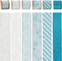 HUIHUANG Blue Ribbon for Christmas Tree, 2-1/2" x 6 Rolls, Blue and Silver Wired for Home Decor
