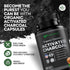 Pure Coconut Activated Charcoal Capsules, 180 Charcoal Pills for Teeth Whitening, Bloating, Body Cleansing, Vegan