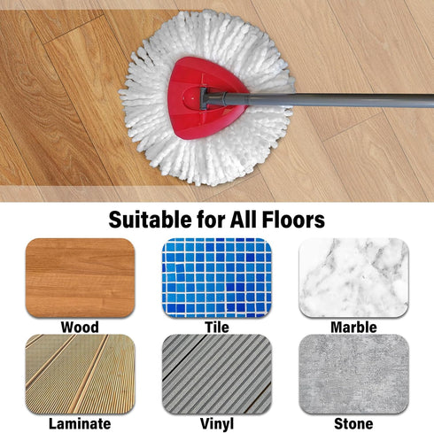 O Cedar Mop Replacement Heads, Easy Wring Spin Mop Heads, 6 Pack, Machine Washable, Easy to Clean and Replace