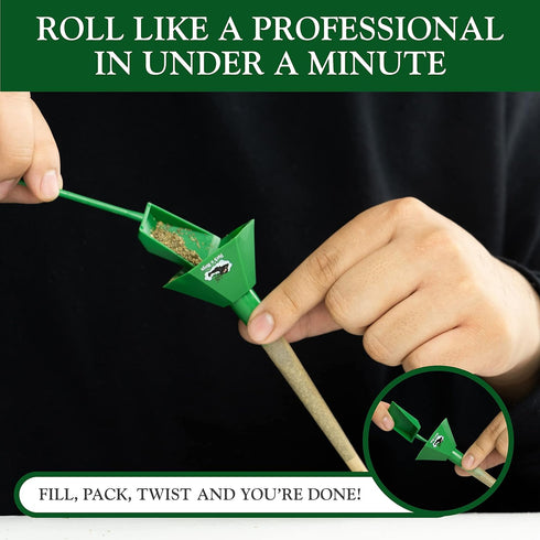 Herb'n Ninja 1, Packing Herbn Ninja Cone Loader for King Size, and Large Cones | Easy Pre Roll Tool with Funnel