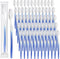 Patelai 100 Pcs Individually Wrapped Soft Bristle Disposable Travel Toothbrushes for Adults, Kids, Hotels (Blue)