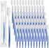 Patelai 100 Pcs Individually Wrapped Soft Bristle Disposable Travel Toothbrushes for Adults, Kids, Hotels (Blue)
