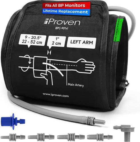 Extra Large Cuff Compatible with Omron, Curved Fit, 9"-20.5" Inches (22-52CM), XL Replacement Cuff for Big Arms