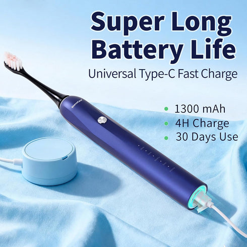 InovoCare 5 IPX7 30-Day 6 Sonic Electric Toothbrush for Adults, Modes (Whitening/Clean/Sensitive/Polish/Massage)