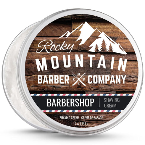 Shaving Cream for Men, Barbershop Scent, Thick Lather for Traditional and Cartridge Shaving, 5oz Tin