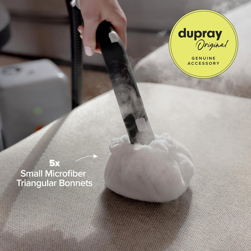 Pack 5 Dupray Small Triangle Bonnets Reusable Microfiber Cleaning Pads for Steam Cleaners, Precision Fit Steam Mop