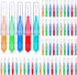 Patelai 50 Pieces Interdental Brush Toothpick Dental Flossing Head Oral Hygiene Tool (Red, Blue, Green, Orange)