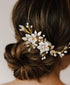 SWEETV Handmade Wedding Hair Comb, Flower Bridal Hair Clip, Hair Accessories for Bridal Hair