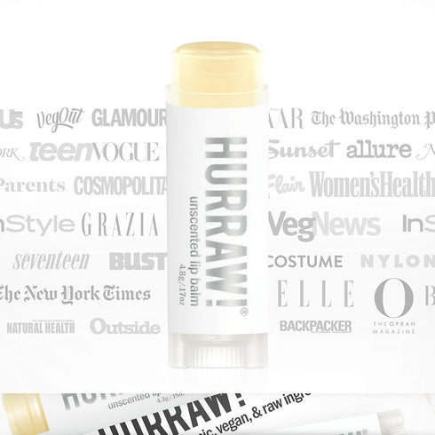 Hurraw! Unscented Lip Balm, 3 Pack - Organic, Certified Vegan, Gluten Free, Non-GMO, 100% Natural Ingredients, USA Made