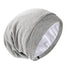 Silk Satin Lined Bonnet Sleep Cap, Adjustable Hair Wrap Cover for Curly Hair Protection for Women and Men - Light Grey