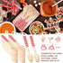 100 Pieces Christmas Disposable Wooden Spoons, 5.5'' Red White Stripe Pattern for Hot Chocolate, Cake, Ice Cream