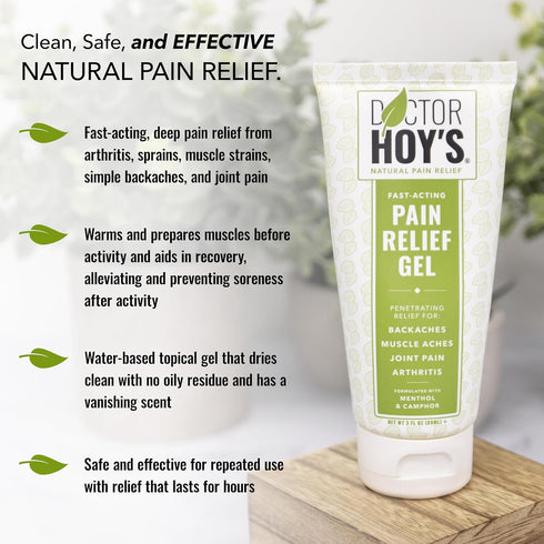DOCTOR HOY'S Natural Pain Relief Gel, Topical Arnica Gel for Arthritis, Joint Pain, and Muscle Strains