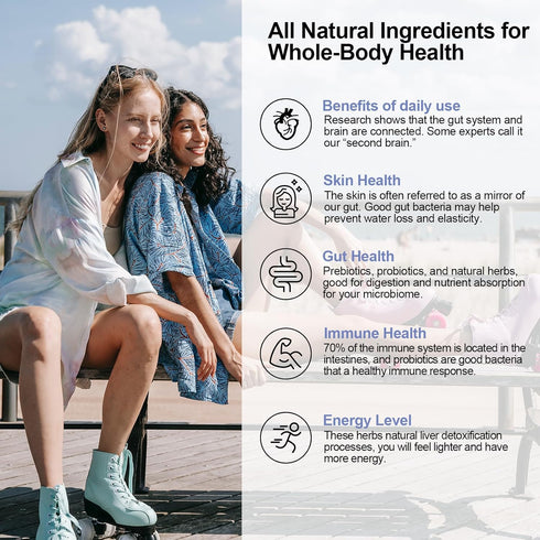 Probiotics for Women and Men, 300 Billion CFU, 24 Strains, 15 Organic Herbs, 2 Month Supply for Digestive Health