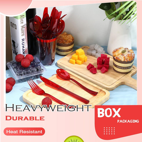 150 Pieces Heavy Duty Disposable Cutlery Set, Plastic Silverware with 50 Forks, 50 Knives, 50 Spoons for Parties