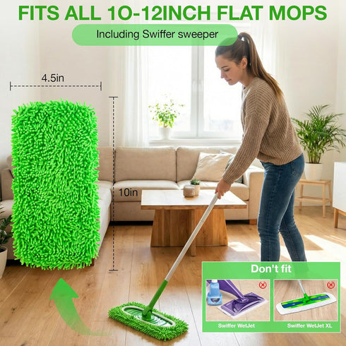 Vickorpen 5PCS Mop Pads for Swiffer Sweeper Reusable Microfiber Dry Wet Replacement Mop Pad Refills Sweeping Mopping