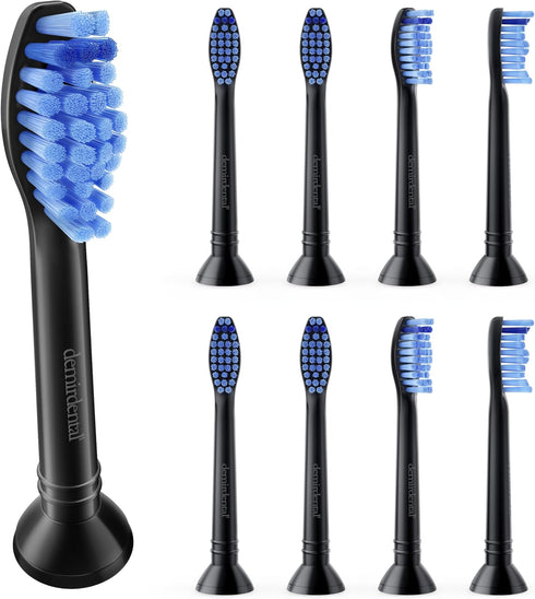 Replacement Heads for Philips Sonicare - Medium Toothbrush Head, Replaces HX6015/03 SimplyClean - Black - HX6018b