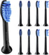 Replacement Heads for Philips Sonicare - Medium Toothbrush Head, Replaces HX6015/03 SimplyClean - Black - HX6018b