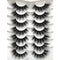 Pooplunch 7 Pairs Pack False Eyelashes Faux Mink Cat-Eye Look 18MM Wispy Long 8D Volume Fake Eyelash Strips