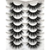 Pooplunch 7 Pairs Pack False Eyelashes Faux Mink Cat-Eye Look 18MM Wispy Long 8D Volume Fake Eyelash Strips