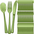 150 Pieces Disposable Cutlery Set, Heavy Duty Plastic Silverware, 50 Forks, 50 Knives, 50 Spoons for Home Office School