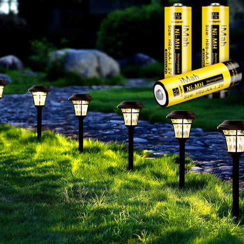 iMah 800mAh 1.2V Pack 8 Ni-MH AA Rechargeable Battery for Solar Lights